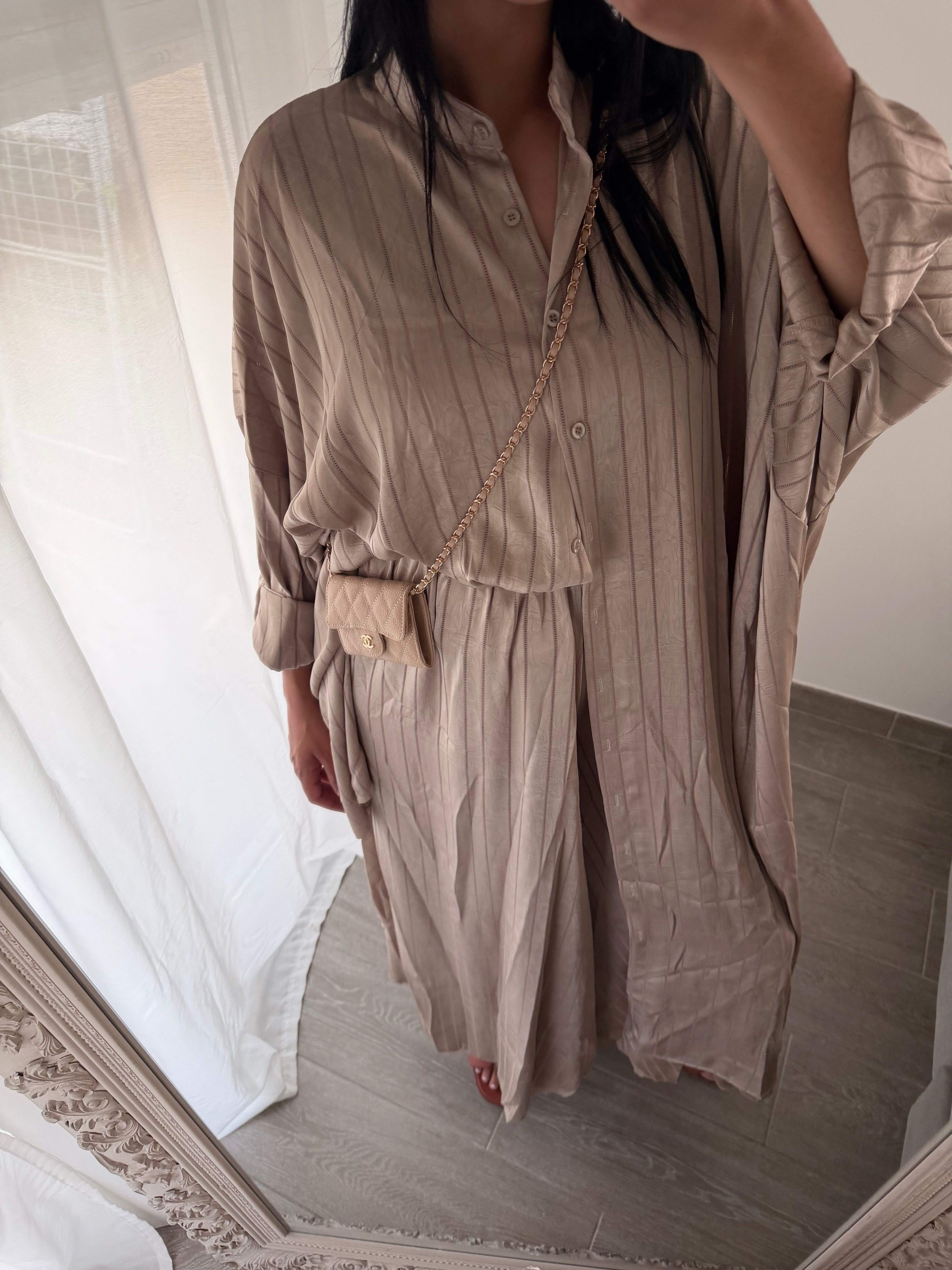 Ensemble texture en satin 2 pièces
