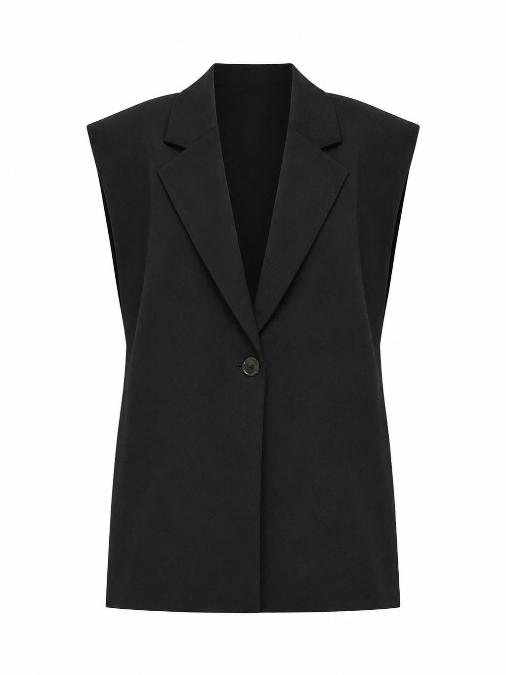 ADEYA – Blazer sans manches noir avec ceinture