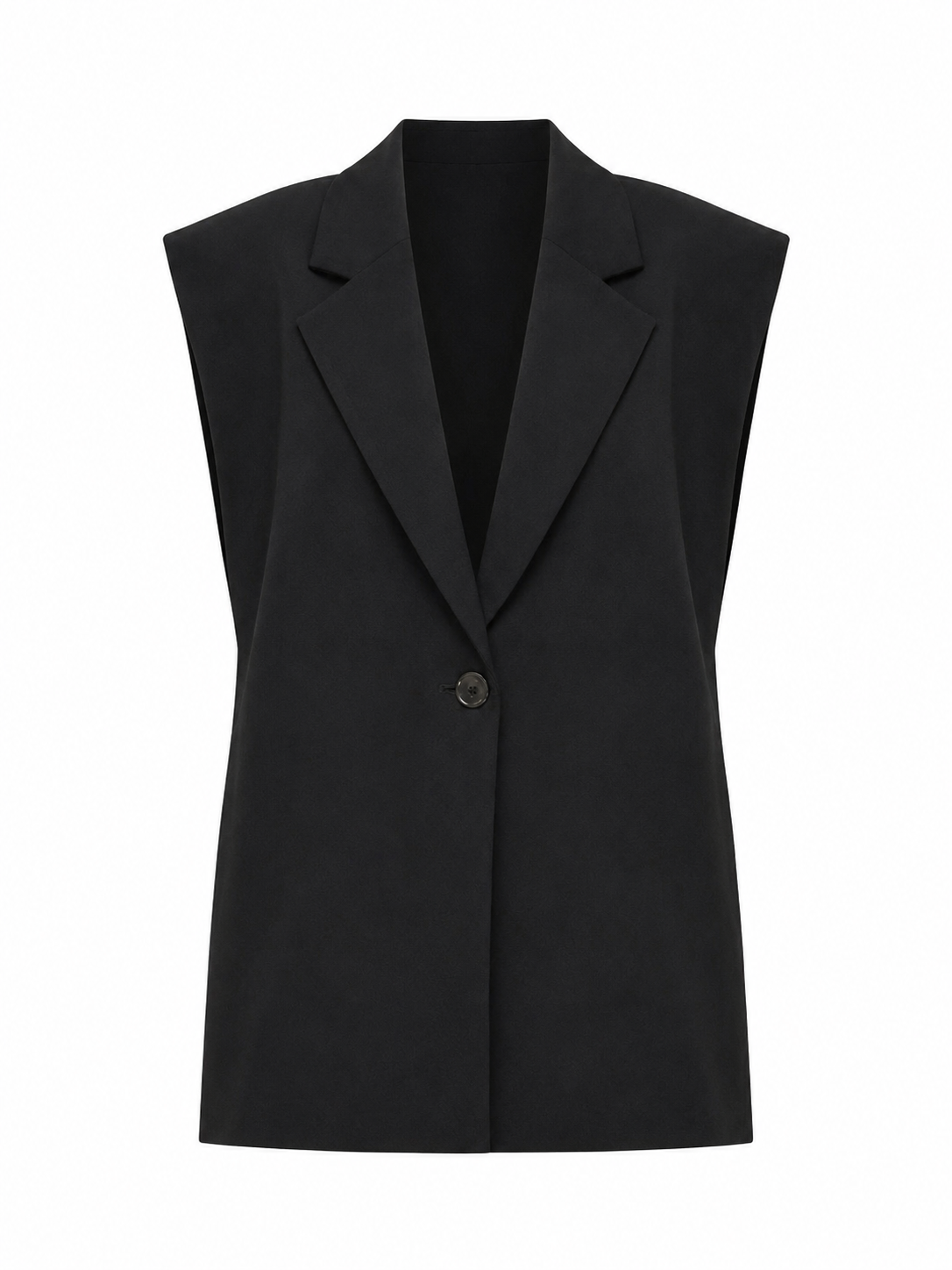 Blazer sans manche noir avec ceinture