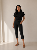 ADEYA – Pantalon capri avec ceinture