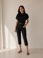 ADEYA – Pantalon capri avec ceinture