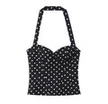 Top Corset à Pois Noir et Blanc – Look Rétro Chic