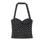 Top Corset à Pois Noir et Blanc – Look Rétro Chic