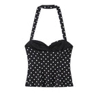 Top Corset à Pois Noir et Blanc – Look Rétro Chic